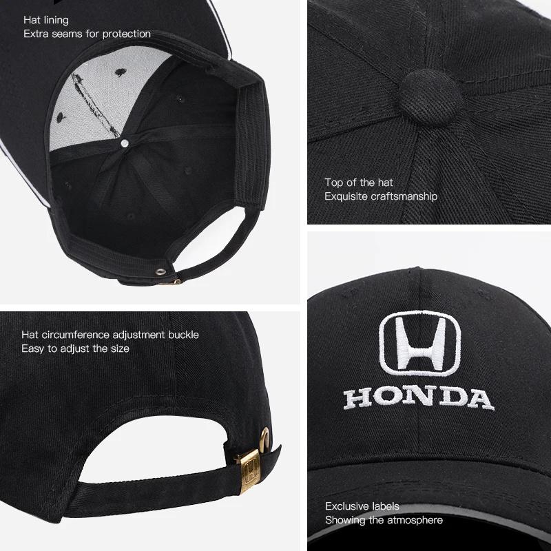 Honda Emblem Baseball Hat Men Women Adjustable Peaked Cap For Honda Civic Accord Crosstour Spirior Odyssey Avancier UR-V Sienna TO0