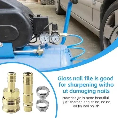 1 set kompressorslangkoppling 10 mm självlåsande slangklämma 47 mm x 10 mm för luftslangslinjer och pneumatiska verktygsdelar