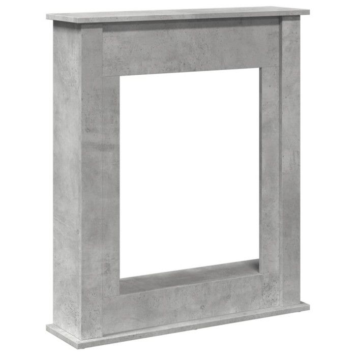 Concrete Grey Fireplace Surround 75x20x87.5 Cm Engineered Wood