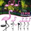 LED Solar Flamingo Light IP55 Flamingo Stake Light Auto On/Off Pink Flamingo Garden Floor Lamp Decorative Landscape Yard Light