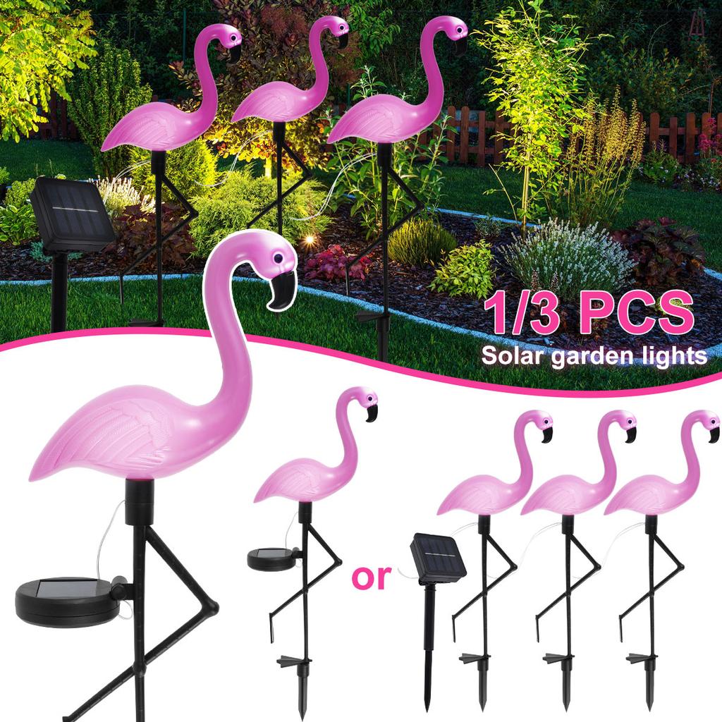 LED Solar Flamingo Light IP55 Flamingo Stake Light Auto On/Off Pink Flamingo Garden Floor Lamp Decorative Landscape Yard Light