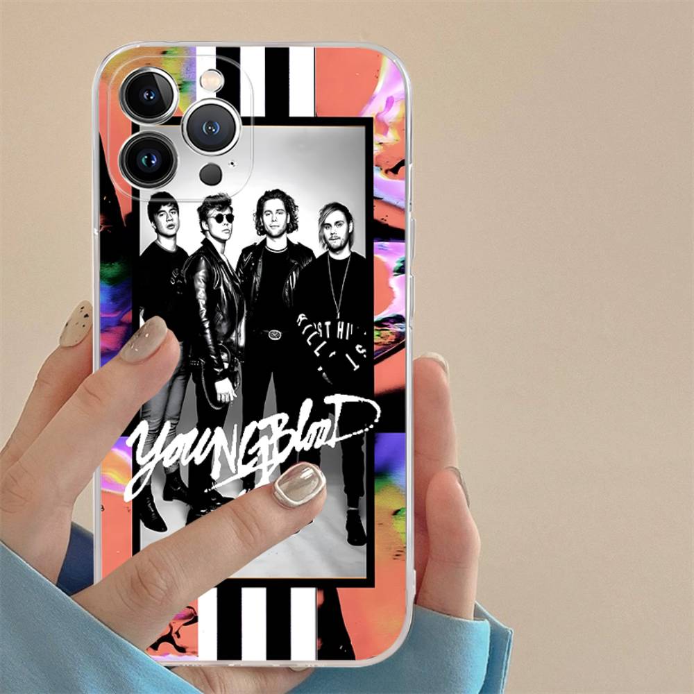 Seconds-of-Summers-5SOS Transparent Case For IPhone 11 12 13 14 15 16 17 Air Pro Max Plus Mini Shockproof Cover