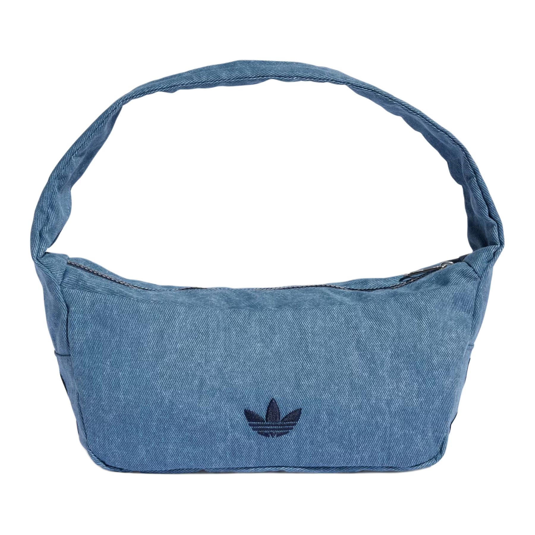 Adidas Originals 3.9L Vintage Design Zipper Closure Cotton Twill Shoulder Bag Small Unisex Shoulder Bag Denim-Blue KE0684 Denim Blue