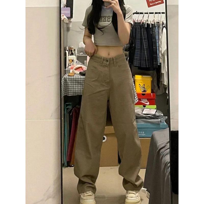 Retro Women's Pants Straight Jeans New Small High Waist Thin Straight Mopping Long Pants