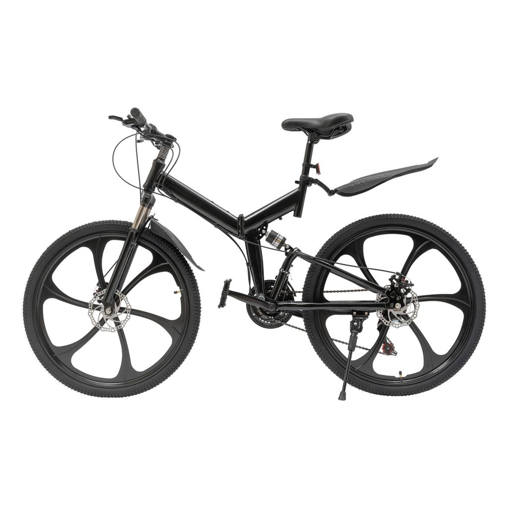 26" Mountain Bike Full Suspension 21 Speed Men's Bikes Bicycle MTB Disc Brake Anti-skid and Wear-resistant Wheels Ideal Gift