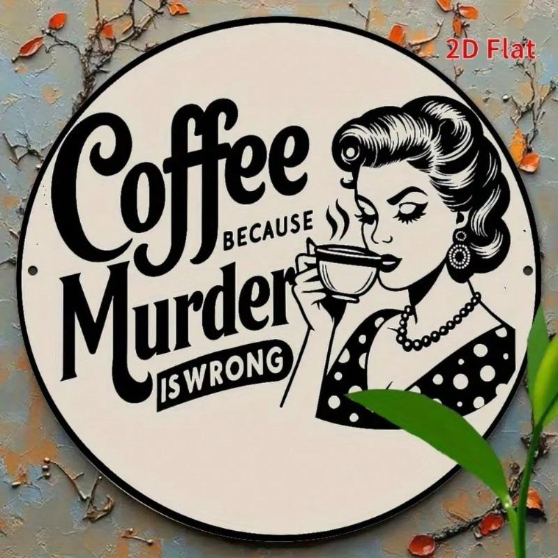 Funny Coffee Retro Metal Tin Sign for Kitchen Bar Decor