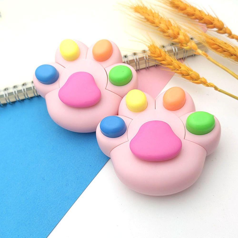Marking Cat Paw Highlighter Pen Cartoon Fluorescent Marker Funnyl Highlighter Pen Birthday Gift