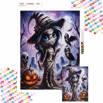 Halloween Witch Mummy Pumpkin Owl Diamond Painting Mosaic Art Kit Handmade DIY Home Decoration