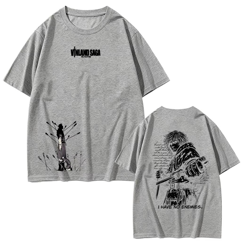2026 Summer Hot Sale Anime Vinland Saga Thorfinn Tshirt Unisex Unisex Vintage Top Y2k Gothic High Quality Cotton Oversized Tshirt