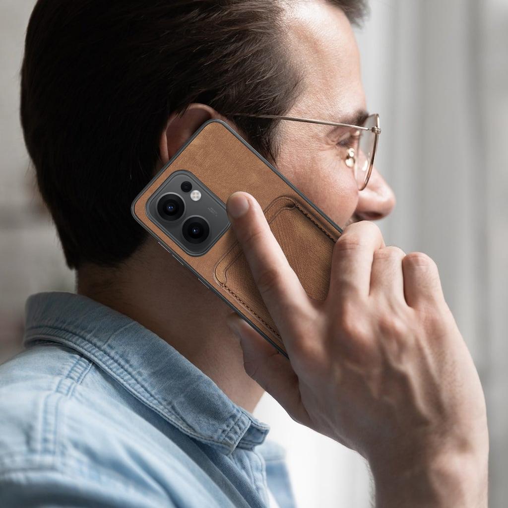 For Oppo Reno13 F 5G (Reno 13 FS 5G)/4G Magnetic Case Leather Back Cover with Detachable Card Holder