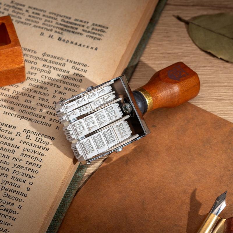 Vintage Datumsstempel DIY Konto Einstellbarer Jahr Monat Tag Rollstempel Grenzüberschreitender Jahresstempel
