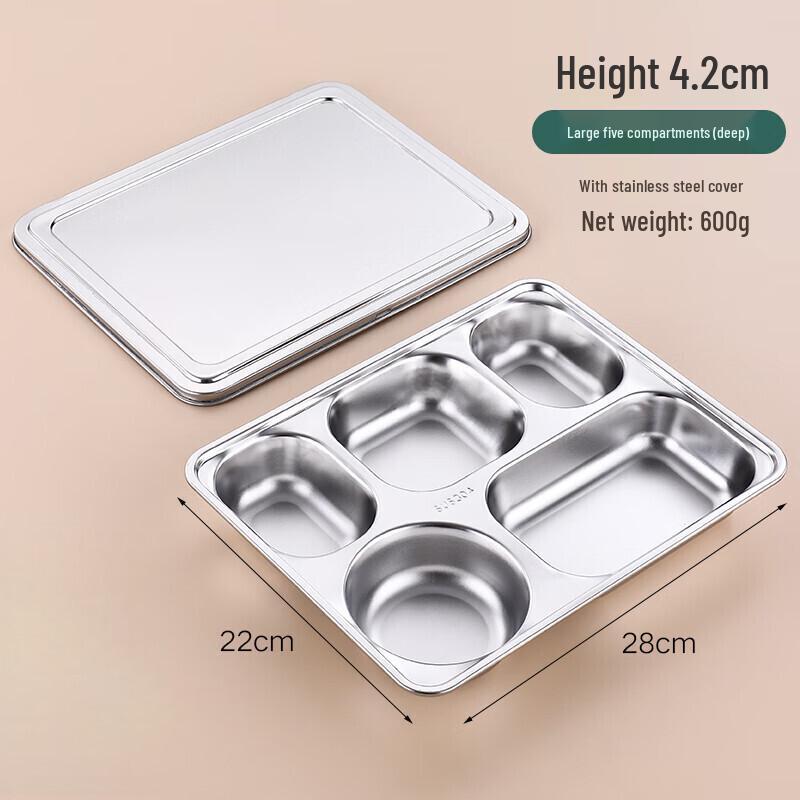 304 Stainless Steel Divided Lunch Plate