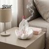 Indoor Air Purifier Lotus Backflow Incense Burner Holder Resin Cone Diffuser Desktop Tower Stand Aromatherapy Holder for Yoga Meditation Tea
