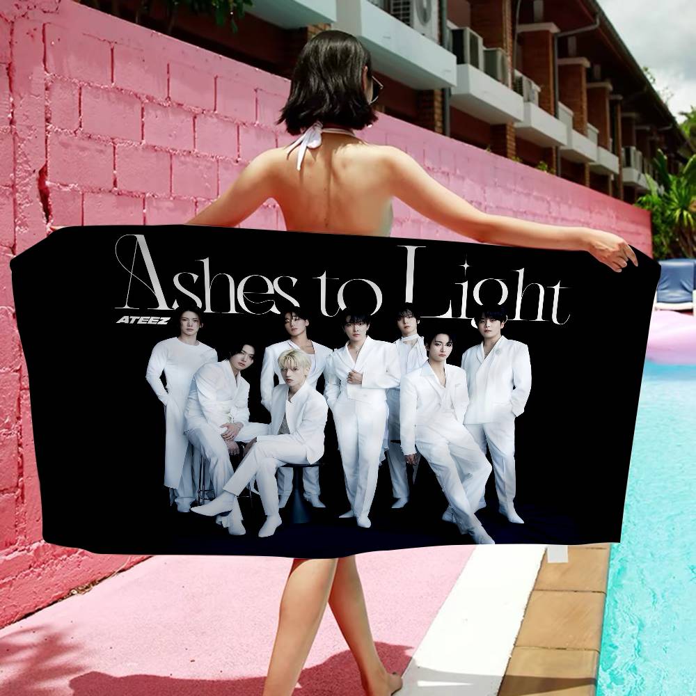 Korean Pop A-ATEEZ Big Microfiber Beach Towels Quick Dry Towel Sand Beach Towels Pool Towel For Travel Swim Pool Yoga