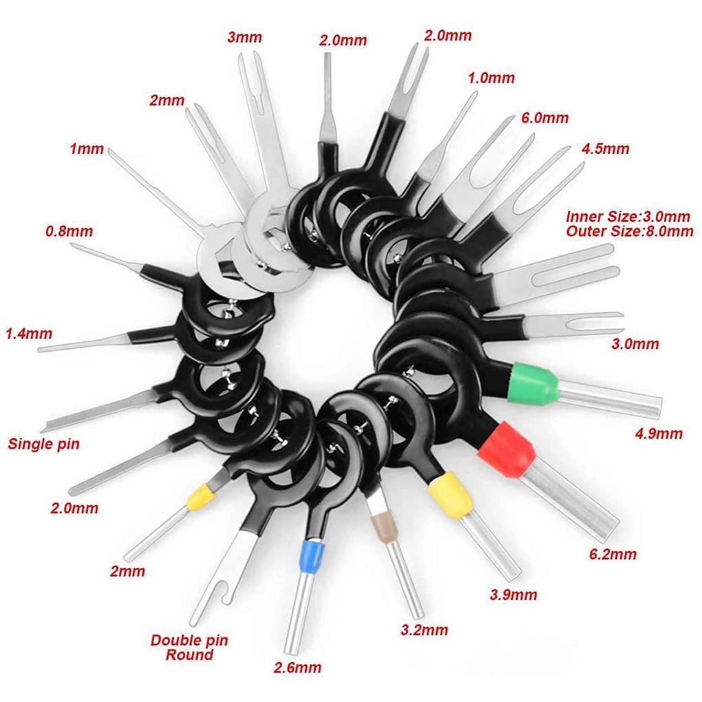 18 Pieces Car Terminal Ejector Removal Repair Tools Wiring Crimp Connector Stainless Steel Release Pullers