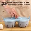 Double Egg Poacher Dual Cavity Microwave with Lid, Heat Resistant Plastic Steamer Hole Steamer, Compact Cooker Quick Breakfast Tool Safe Cookware
