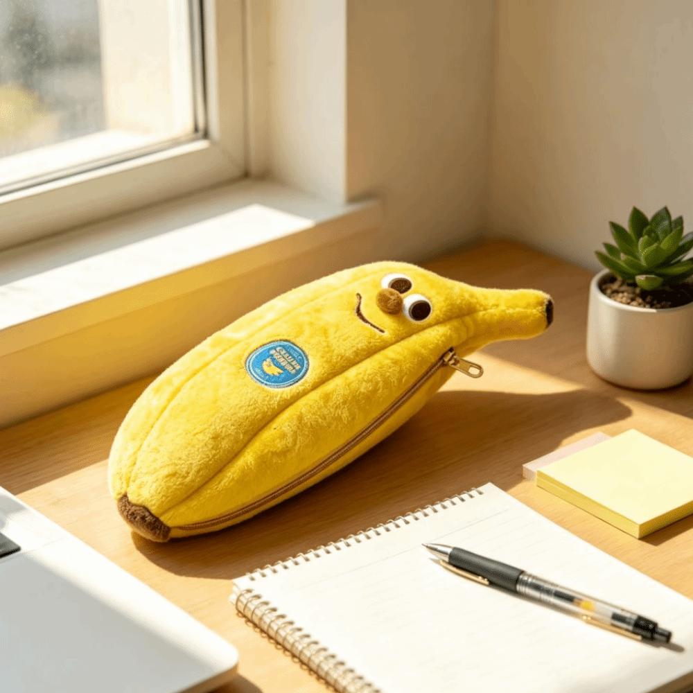Creative Banana Pencil Case Cartoon Banana Pencil Pouch Charming Stationery Bag Home