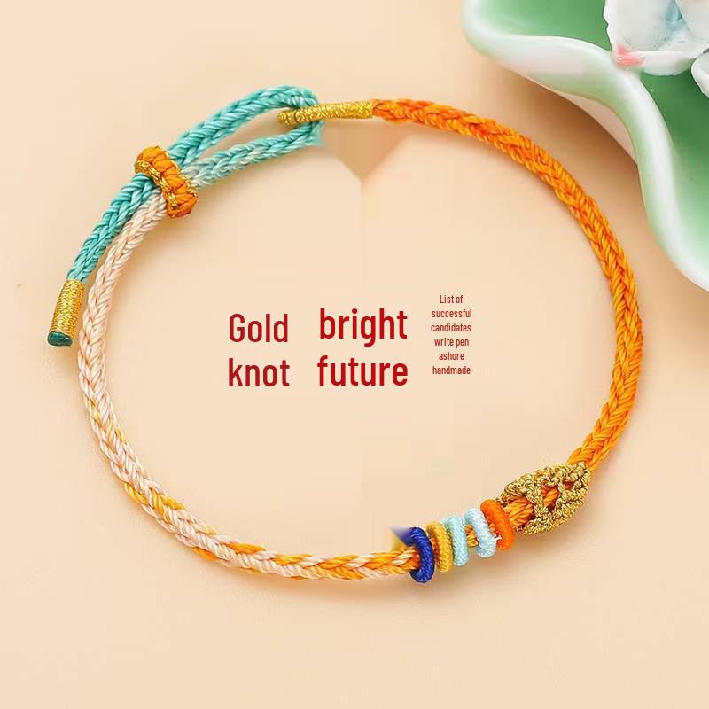 Красный плетеный браслет «Узел Вэньчана» для экзаменов - Унисекс подарок для колледжа, аспирантуры и старшей школы