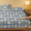 1 Simple Modern Geometry  Printed Matte Fitted Sheet, Bedroom Printed Bed Cover, Bedding (Excluding Pillowcases)