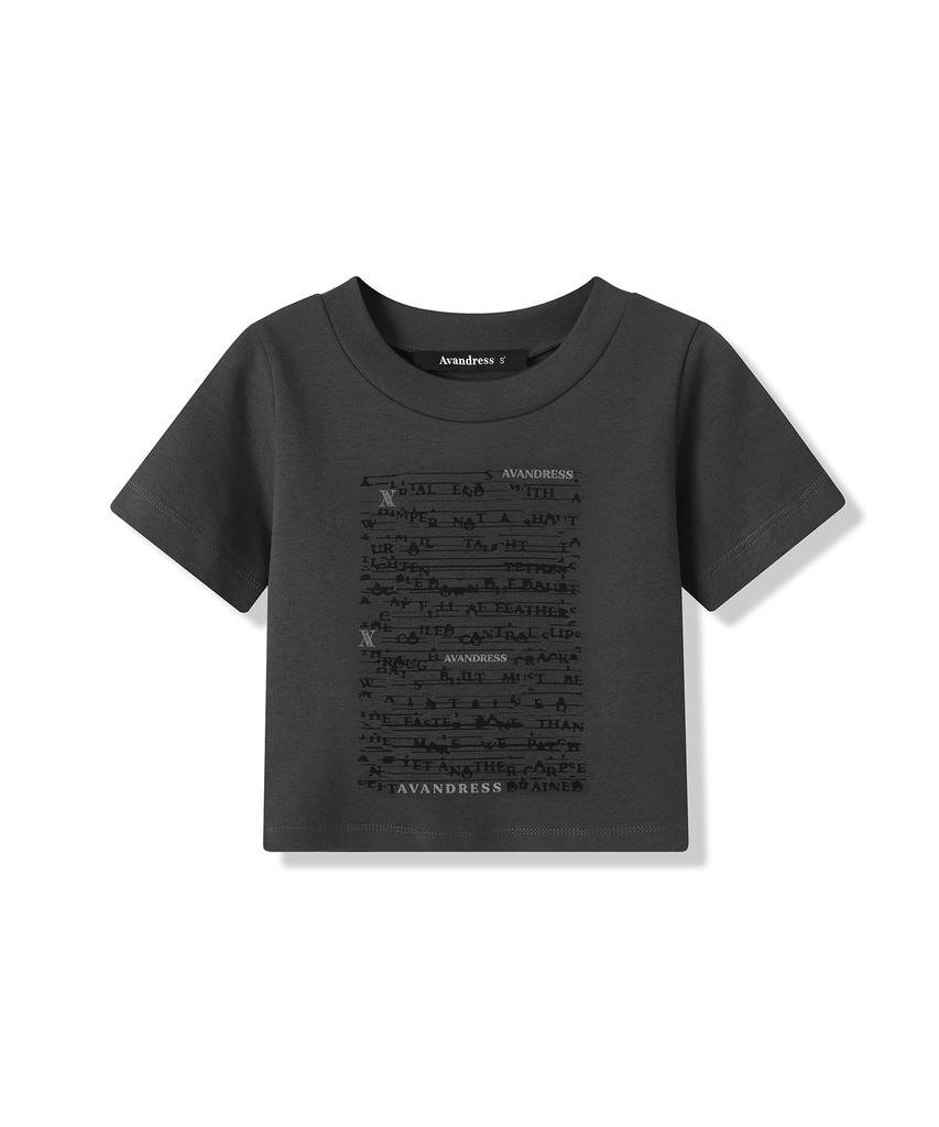 AVANDRESS Letter Crop T-Shirt - 3Col