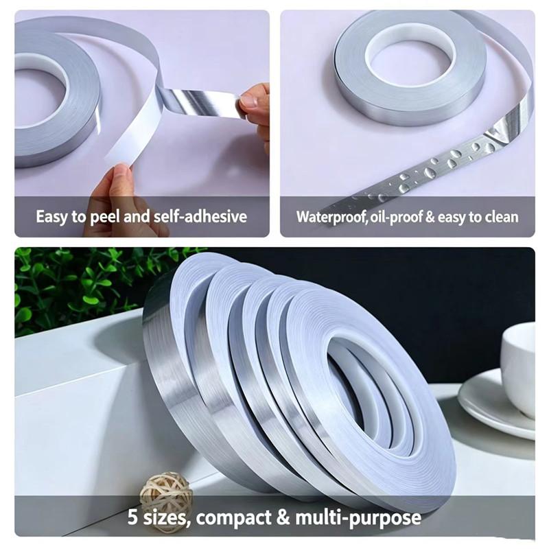 20M Self-Adhesive Tile Sticker Tape Gold Silver Floor Waterproof Wall Gap Sealing Strip Tile Beauty Seam Sticker Home Decor