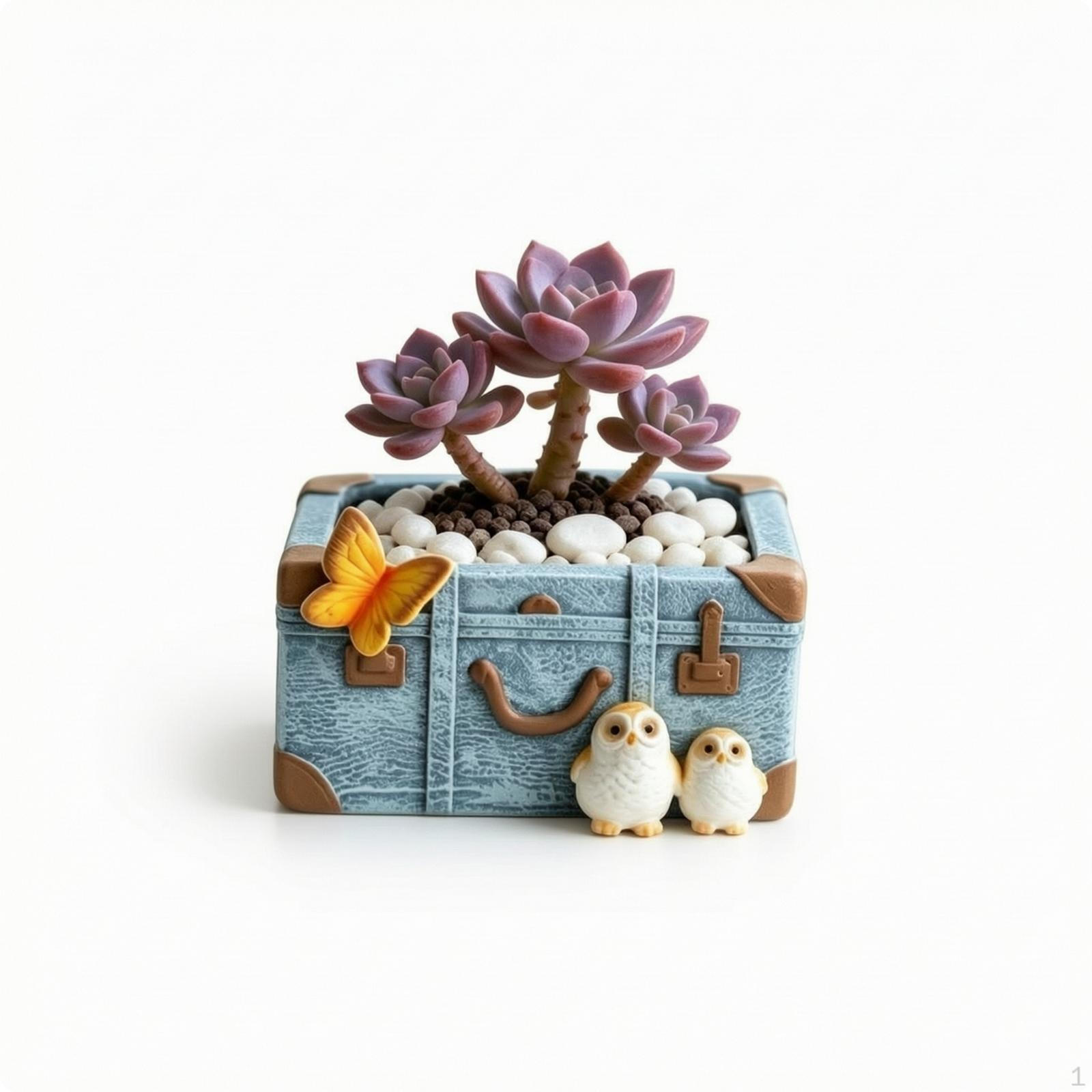 Suitcase Planter Decorative Flower Pot Whimsical with Handle for Lovers, Desk,