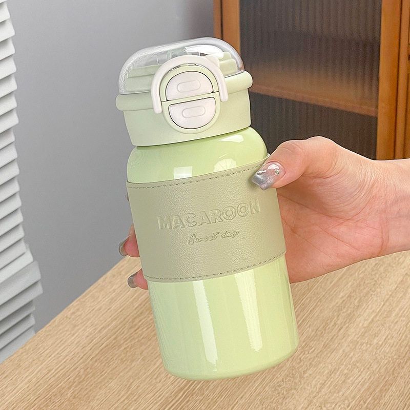 German Large-Capacity Thermos Cup for Women 2026 New Model with Straw Water Cup for Students Simple Dual-Drink Cold-Keeping Cup