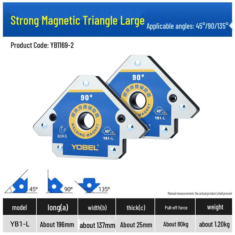 Right Angle Welding Magnet Holder - 90° Strong Magnetic Triangle Positioner