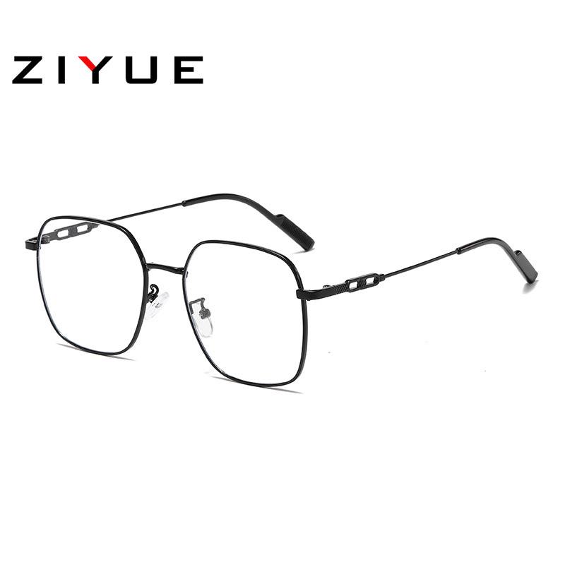 Metal Matte Glasses for Women - Built-in Blush, Prescription Compatible, Large Frames, Face Slimming Effect