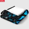 Viking Valhalla Raven Shield Flannel Throw Blanket Nordic Rune Axe Blue Smoke Print Warm Gift Blanket