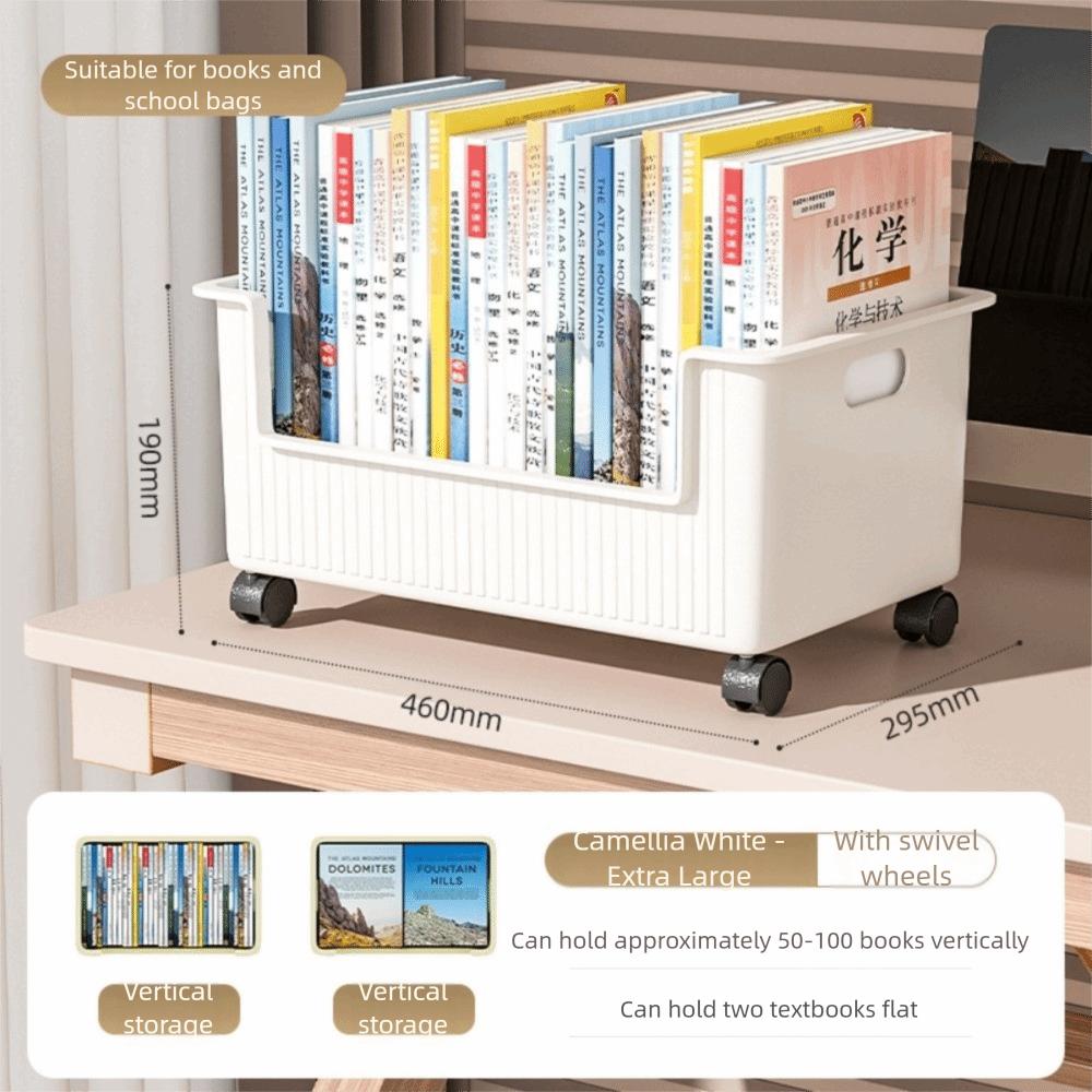 Mehrzweck-Desktop-Aufbewahrungskorb Beweglicher Aufbewahrungsbehälter Bücherbox mit Rädern Schreibwarenaufbewahrung