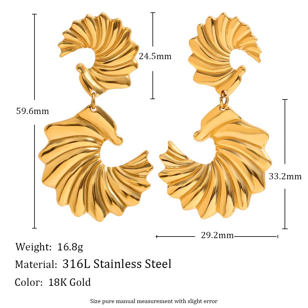 

MamacitaSlay Creative 18K Gold Plated Stainless Steel Asymmetrical Earrings Party Waterproof Jewelry Women s Statement Earrings золотий