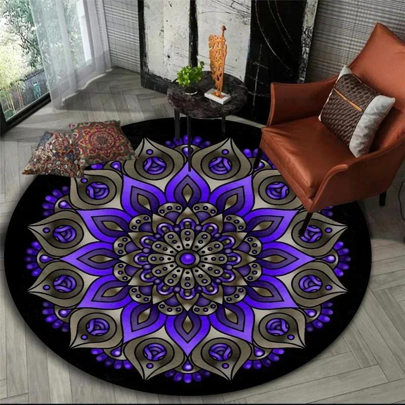 Bohemisk Mandala Rund Sovrum Nattduksbord Mat Korg Hängande Datorstol Golvmatta Meditation Yoga Mat decoracion