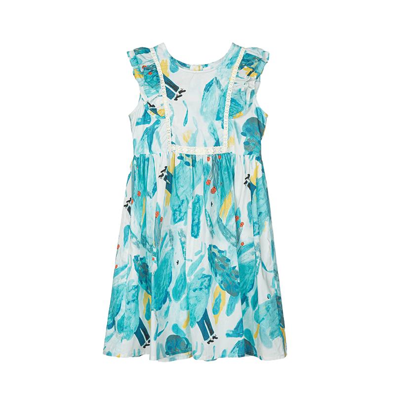 Fuloumi Girls  Summer Floral Princess Dress 130