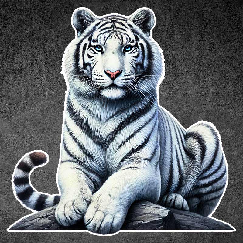 Majestic White Tiger Wildlife Art Car Sticker Waterproof Vinyl Decal On Bumper Rear Window Laptop Self-adhesive Decal Y168