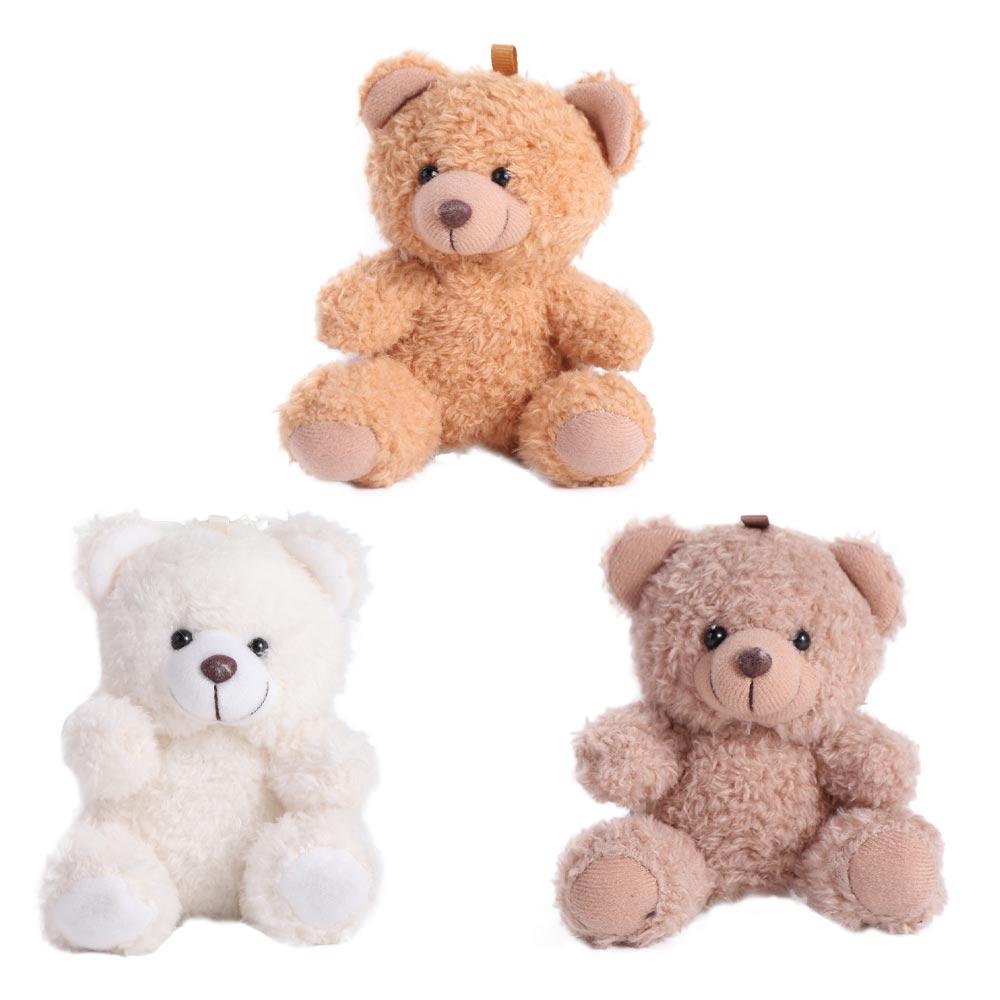 Stuffed Animals Curly Plush Sitting Doll Plush Doll Bear Bag Pendant Gifts for Baby