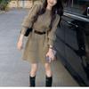 New French Style Petite Knit Dress for Women, Long Sleeve Loose Knit Base Dress for Fall Winter