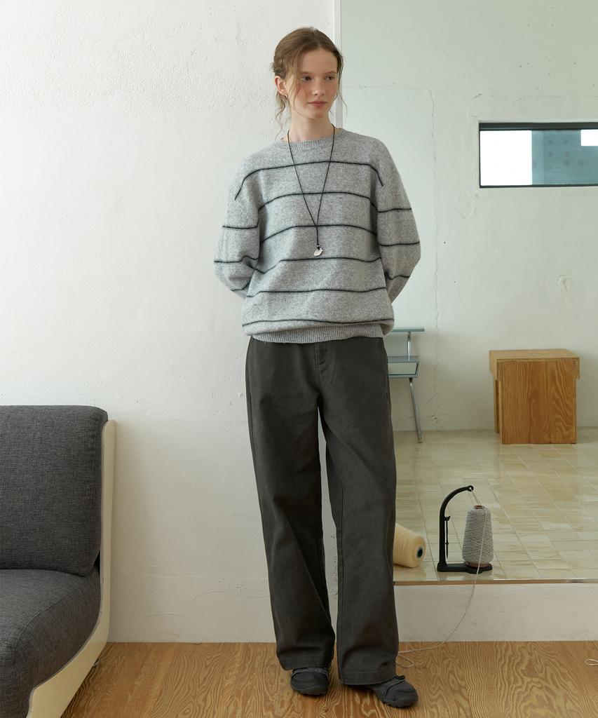 THEMITTEN Swarm Stripe Knit (Melange Gray)