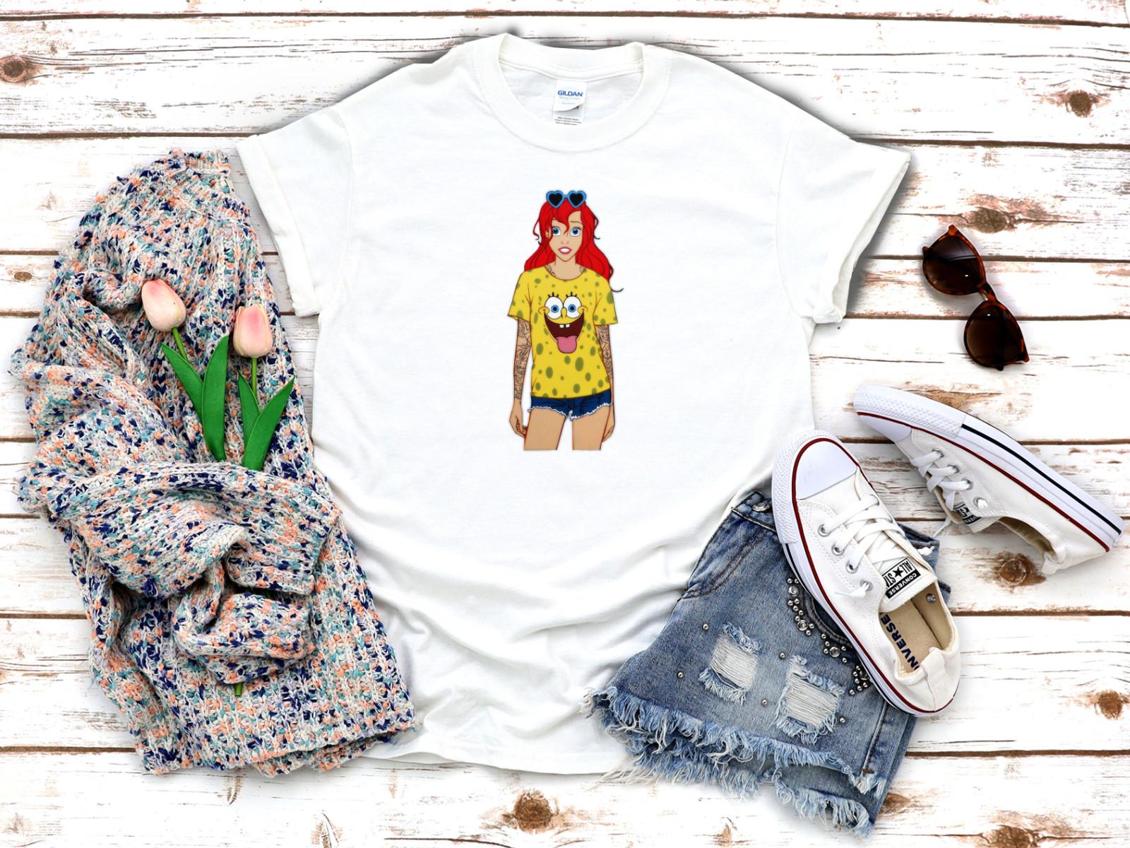 

26 Fairy tale princess Ariel Comics White Women s 3 4 Short Sleeve T-Shirt K552 Unisex T-Shirt M