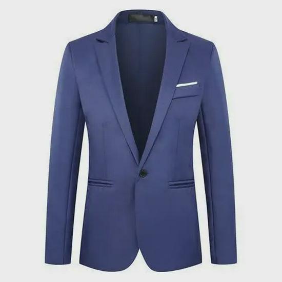 

Мужской весенний повседневный однобортный пиджак в корейском стиле 5XL озеро синий