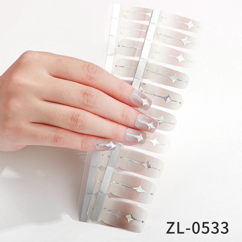 New French Manicure Stickers Waterproof Hot Stamping Ins Valentine's Day Nail Stickers