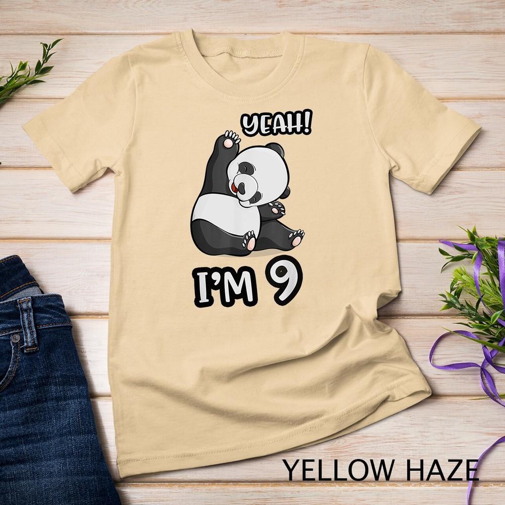 

9th Birthday Cute Panda T-Shirt yeah im 9 Years old girl Gif Unisex T-shirt M