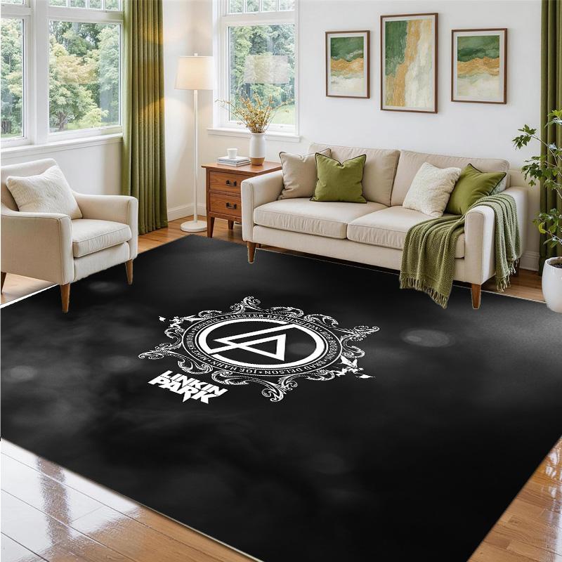 Linkin Park Design Crystal Velvet Rug Soft Decorative Mat for Bedroom Entrance