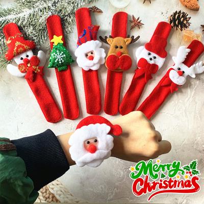 Christmas Snap Bracelet Party Favors Xmas Slap Bands Include Santa Claus Snowman Reindeer Bear Xmas Decorations for Kids