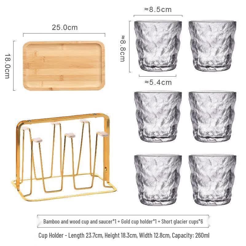 ZISIZ Handmade Glacier Pattern Universal Glass Set