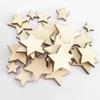 100pcs/lot Unfinished Wooden Stars Ornaments, Assorted Size Cutout Blank Wood Pieces Star for Christmas Wedding Party DIY Crafts