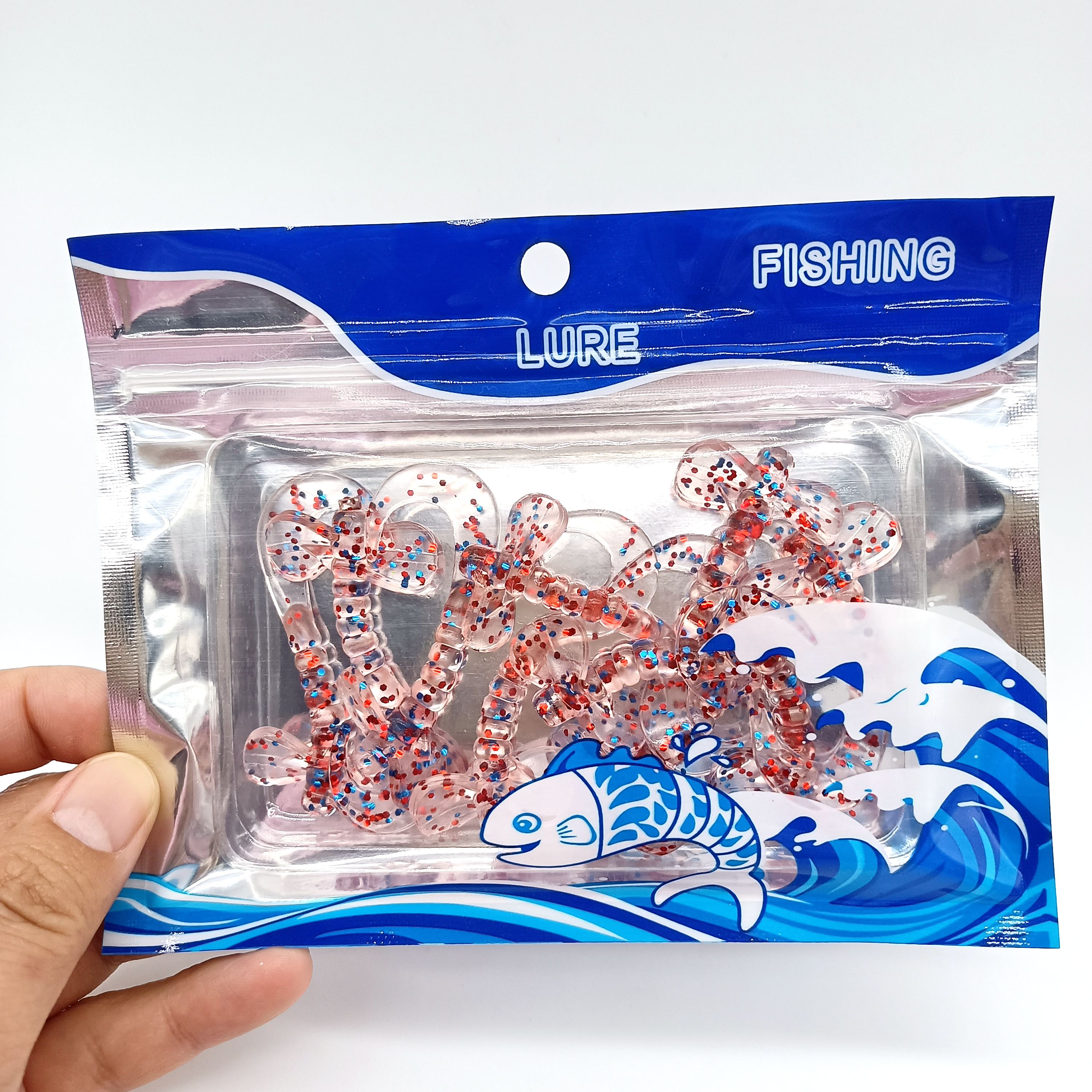 

DUODUOYU 10PCS New Soft Fishing Lures 1.7g/50mm Sinking Soft Plastic Artificial Bait Spiral soft bait Wobbler Bass FishingTackle красный