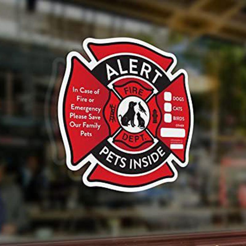 Pet Alert Safety Fire Rescue Stickers Window Cling Pets Inside Decal Stickers UV Fade Resistant Alert Safety Fire Rescue Sticker