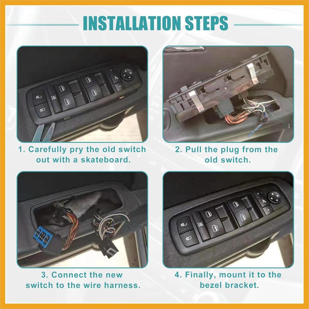 Front Left Driver Side Master Power Window Switch Fit for Mazda 3 Mazdaspeed S I 2010-2013 No.BBM266350B - Pack of 1 Black Replacement