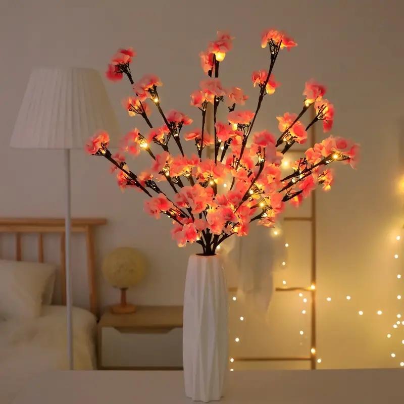1PC Peach Blossom Tree Branch Light Floral String Lights Battery Operataed Fairy Lamp For Indoor Outdoor Christmas Decoration
